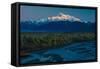 Sunrise on Mnt Denali, Trapper Creek pullout view, Alaska near Mount Denali Lodge-null-Framed Stretched Canvas