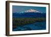 Sunrise on Mnt Denali, Trapper Creek pullout view, Alaska near Mount Denali Lodge-null-Framed Photographic Print