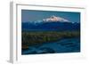 Sunrise on Mnt Denali, Trapper Creek pullout view, Alaska near Mount Denali Lodge-null-Framed Photographic Print