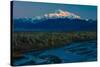 Sunrise on Mnt Denali, Trapper Creek pullout view, Alaska near Mount Denali Lodge-null-Stretched Canvas