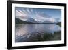 Sunrise on Mont Blanc massif seen from Lacs De Cheserys, Chamonix, Haute Savoie, French Alps, Franc-Roberto Moiola-Framed Photographic Print