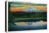 Sunrise on Mount Adams from Trout Lake, WA - Mt. Adams, WA-Lantern Press-Stretched Canvas