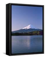 Sunrise on Mount Fuji from Lake Kawaguchi, Yamanashi Prefecture, Japan-Nigel Blythe-Framed Stretched Canvas