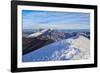Sunrise on Mountain Catria from the summit of Cucco in winter, Apennines, Umbria, Italy, Europe-Lorenzo Mattei-Framed Photographic Print
