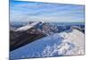 Sunrise on Mountain Catria from the summit of Cucco in winter, Apennines, Umbria, Italy, Europe-Lorenzo Mattei-Mounted Photographic Print