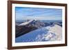 Sunrise on Mountain Catria from the summit of Cucco in winter, Apennines, Umbria, Italy, Europe-Lorenzo Mattei-Framed Photographic Print