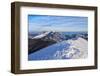 Sunrise on Mountain Catria from the summit of Cucco in winter, Apennines, Umbria, Italy, Europe-Lorenzo Mattei-Framed Photographic Print