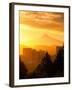 Sunrise on Mt Hood and Downtown, Portland, Oregon, USA-Janis Miglavs-Framed Premium Photographic Print