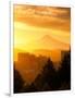 Sunrise on Mt Hood and Downtown, Portland, Oregon, USA-Janis Miglavs-Framed Photographic Print