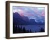 Sunrise on Peaks in Glacier National Park, Montana, USA-Steve Kazlowski-Framed Photographic Print