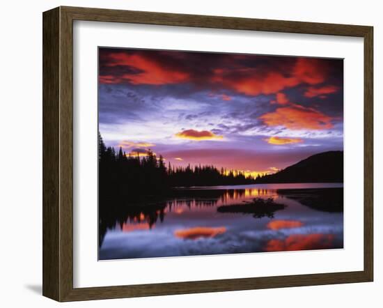 Sunrise on Reflection Lake, Mt. Rainier National Park, Washington, USA-Charles Gurche-Framed Premium Photographic Print