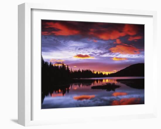 Sunrise on Reflection Lake, Mt. Rainier National Park, Washington, USA-Charles Gurche-Framed Premium Photographic Print