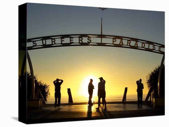 Sunrise on Surfers Paradise, Gold Coast, Queensland, Australia-David Wall-Stretched Canvas