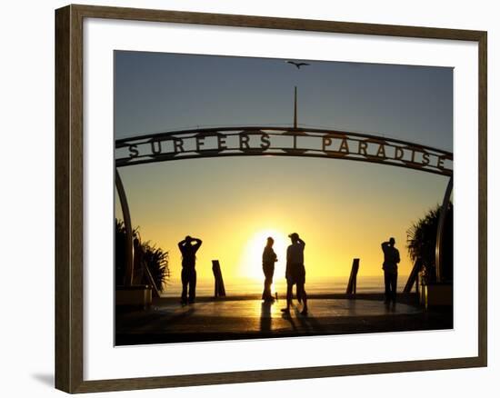 Sunrise on Surfers Paradise, Gold Coast, Queensland, Australia-David Wall-Framed Photographic Print