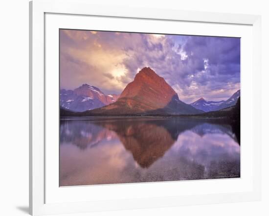 Sunrise on Swiftcurrent Lake in Many Glacier Valley, Glacier National Park, Montana, USA-Chuck Haney-Framed Photographic Print