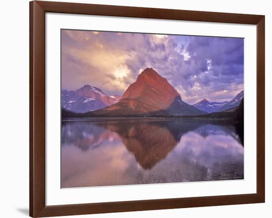 Sunrise on Swiftcurrent Lake in Many Glacier Valley, Glacier National Park, Montana, USA-Chuck Haney-Framed Photographic Print