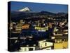 Sunrise on the City and Cotapaxi Volcano, Quito, Ecuador-Paul Harris-Stretched Canvas