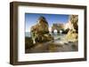 Sunrise on the Cliffs and Turquoise Water of the Ocean, Praia Da Marinha, Caramujeira-Roberto Moiola-Framed Photographic Print