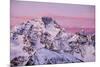 Sunrise on the Disgrazia Mountain in Winter, Malenco Valley, Lombardy, Italy-ClickAlps-Mounted Photographic Print