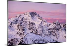 Sunrise on the Disgrazia Mountain in Winter, Malenco Valley, Lombardy, Italy-ClickAlps-Mounted Photographic Print