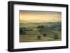 Sunrise on the gentle green hills of Val d'Orcia, UNESCO World Heritage Site, Province of Siena, Tu-Roberto Moiola-Framed Photographic Print
