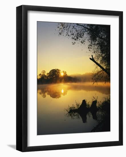Sunrise on the James River, Bedford County, Virginia, USA-Charles Gurche-Framed Photographic Print