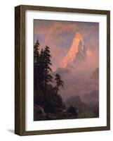 Sunrise on the Matterhorn, after 1875-Albert Bierstadt-Framed Giclee Print