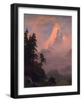 Sunrise on the Matterhorn, after 1875-Albert Bierstadt-Framed Giclee Print