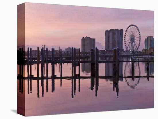 Sunrise on the Pensacola Beach Ferris Wheel on Santa Rosa Sound in Pensacola Beach, Florida-Colin D Young-Stretched Canvas