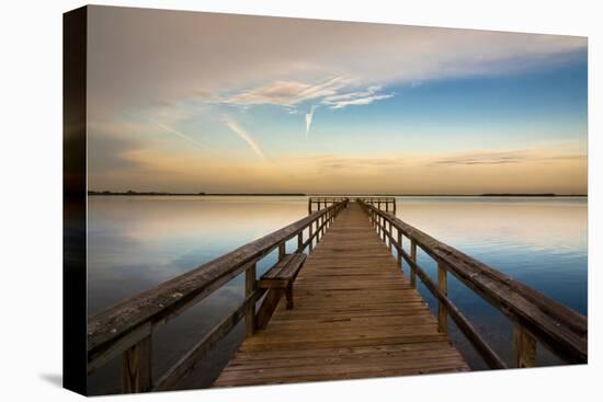 Sunrise on the Pier at Terre Ceia Bay, Florida, USA-Richard Duval-Stretched Canvas