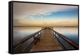 Sunrise on the Pier at Terre Ceia Bay, Florida, USA-Richard Duval-Framed Stretched Canvas