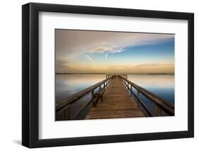 Sunrise on the Pier at Terre Ceia Bay, Florida, USA-Richard Duval-Framed Premium Photographic Print