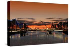 Sunrise on the River Liffey-spectrumblue-Stretched Canvas