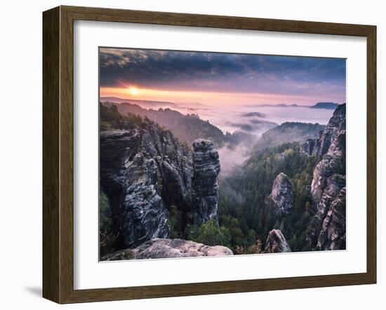 Sunrise on the Rocks-Andreas Wonisch-Framed Art Print