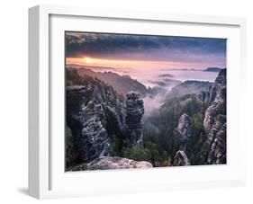 Sunrise on the Rocks-Andreas Wonisch-Framed Art Print