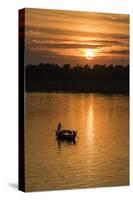 Sunrise on the Tonle Sap River Near the Village of Kampong Tralach, Cambodia, Indochina-Michael Nolan-Stretched Canvas