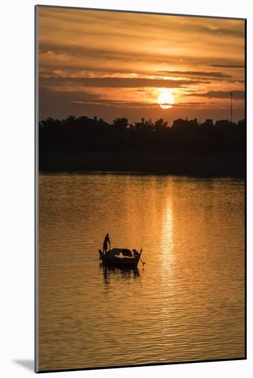 Sunrise on the Tonle Sap River Near the Village of Kampong Tralach, Cambodia, Indochina-Michael Nolan-Mounted Photographic Print