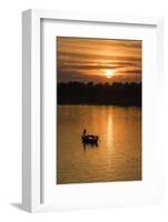 Sunrise on the Tonle Sap River Near the Village of Kampong Tralach, Cambodia, Indochina-Michael Nolan-Framed Photographic Print