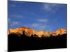 Sunrise on the West Temple and Towers of the Virgin, Zion National Park, Utah, USA-Diane Johnson-Mounted Photographic Print