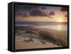 Sunrise on Tofo Beach, Tofo, Inhambane, Mozambique-Ian Trower-Framed Stretched Canvas