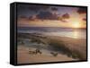 Sunrise on Tofo Beach, Tofo, Inhambane, Mozambique-Ian Trower-Framed Stretched Canvas
