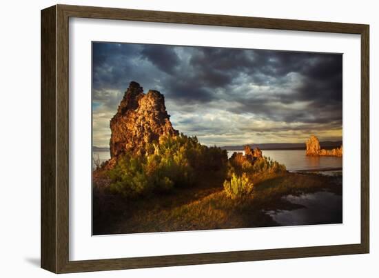 Sunrise on tufa formations, Mono Lake, Tufa State Natural Reserve, California-Adam Jones-Framed Photographic Print