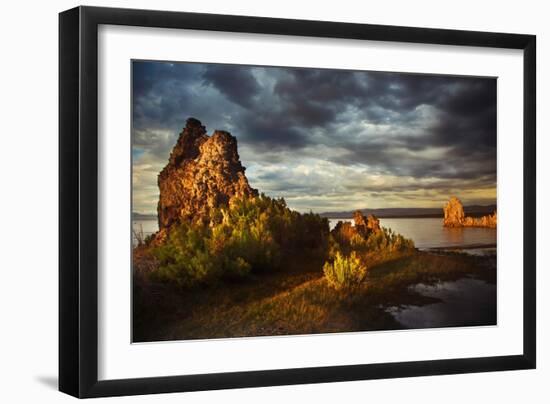 Sunrise on tufa formations, Mono Lake, Tufa State Natural Reserve, California-Adam Jones-Framed Photographic Print