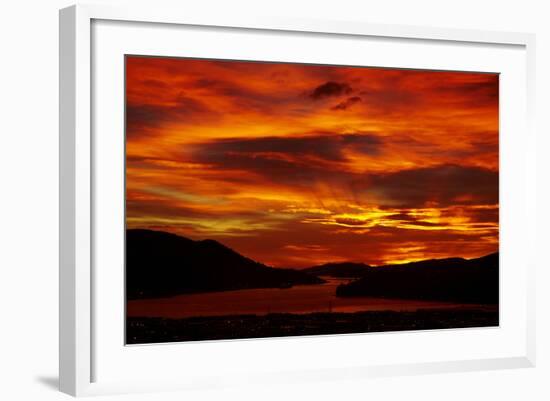 Sunrise, Otago Harbor, Dunedin, South Island, New Zealand-David Wall-Framed Photographic Print