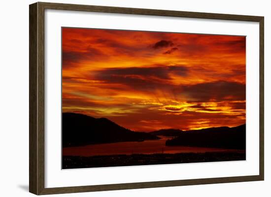 Sunrise, Otago Harbor, Dunedin, South Island, New Zealand-David Wall-Framed Photographic Print
