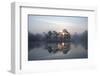 Sunrise over a Lake in Light Mist, Bergslagen, Sweden, April 2009-Cairns-Framed Photographic Print