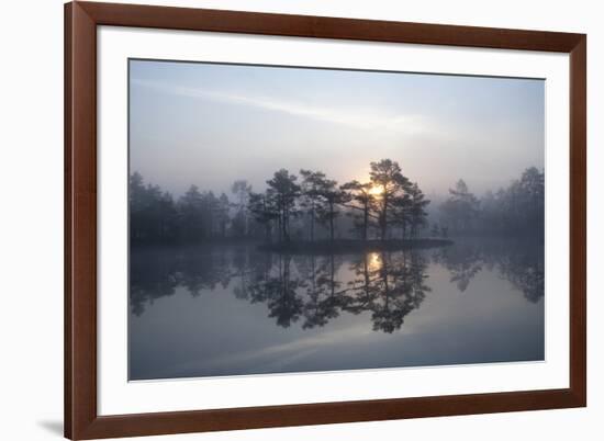 Sunrise over a Lake in Light Mist, Bergslagen, Sweden, April 2009-Cairns-Framed Photographic Print