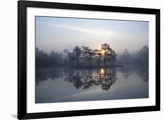 Sunrise over a Lake in Light Mist, Bergslagen, Sweden, April 2009-Cairns-Framed Photographic Print