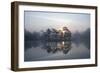 Sunrise over a Lake in Light Mist, Bergslagen, Sweden, April 2009-Cairns-Framed Photographic Print