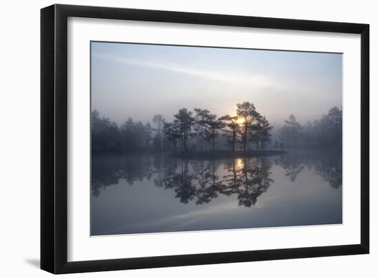 Sunrise over a Lake in Light Mist, Bergslagen, Sweden, April 2009-Cairns-Framed Photographic Print